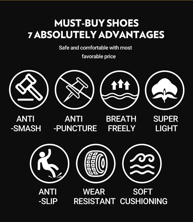 Vabena Indestructible Steel Toe Work Sneakers for Men & Women | Safety Footwear
