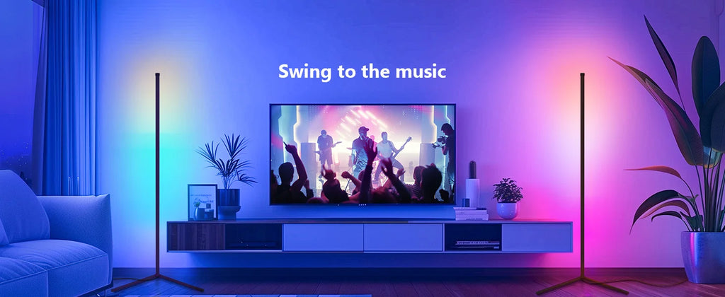 Inteligentna lampa podłogowa narożna rgb vabena – synchronizacja muzyki i sterowanie aplikacją
