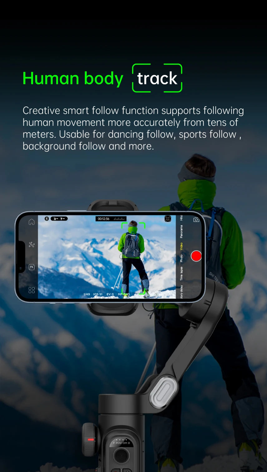 Aochuan smartxe 3-osiowy stabilizator gimbalowy do smartfonów