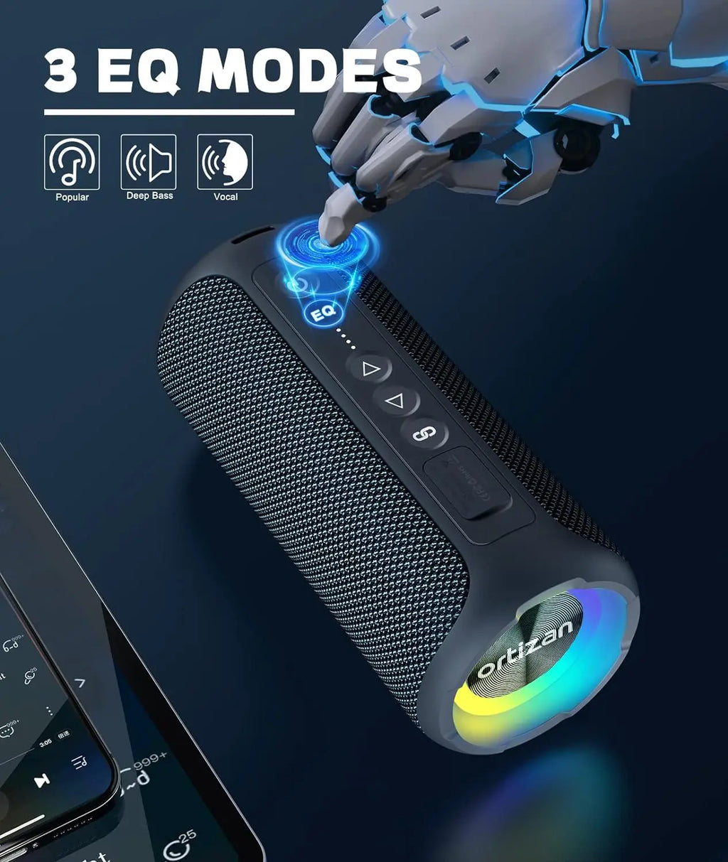 Ortizan głośnik bluetooth 40w wzmocniony bas ip7 wodoodporny zewnętrzny