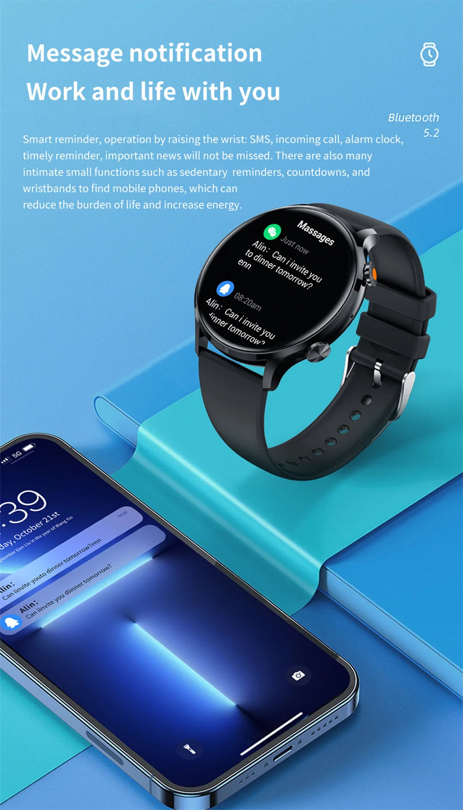 Vabena 2026 smartwatch dla kobiet i mężczyzn | amoled, gps, ip68