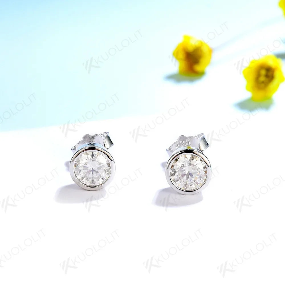Kolczyki zaręczynowe kuololit z diamentami hodowlanymi – 18k/14k/925