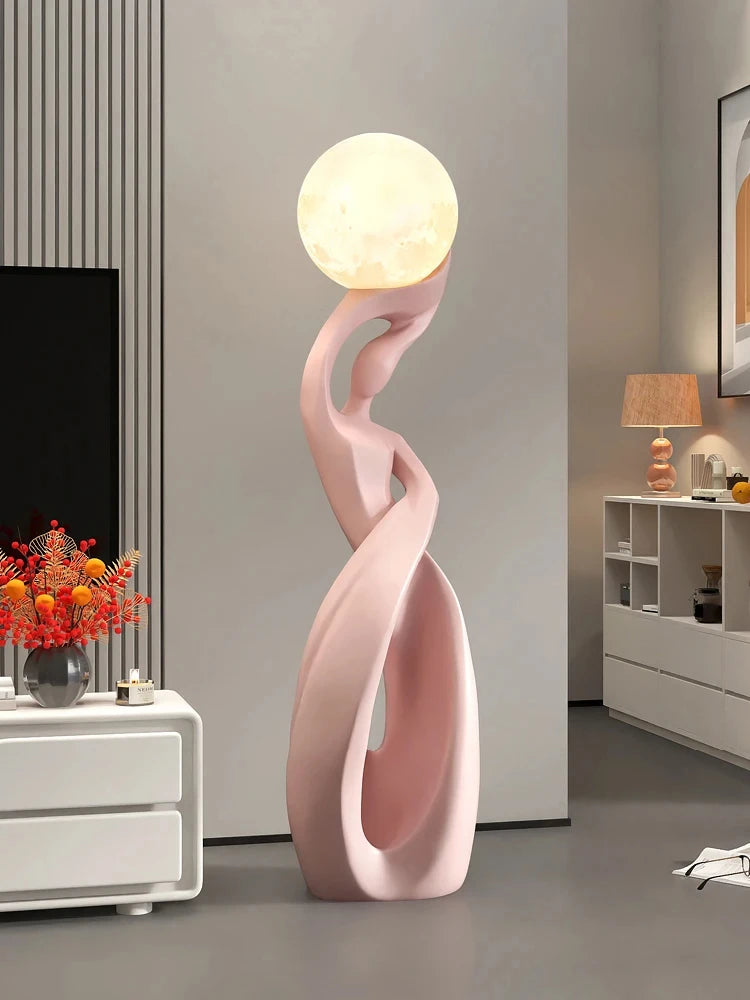 Nordic Abstract Luminous Floor Sculpture | Artistic Illumination