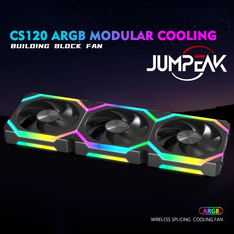 Jumpeak cs120 argb 360mm modułowy zestaw cichych wentylatorów pwm do chłodzenia komputera
