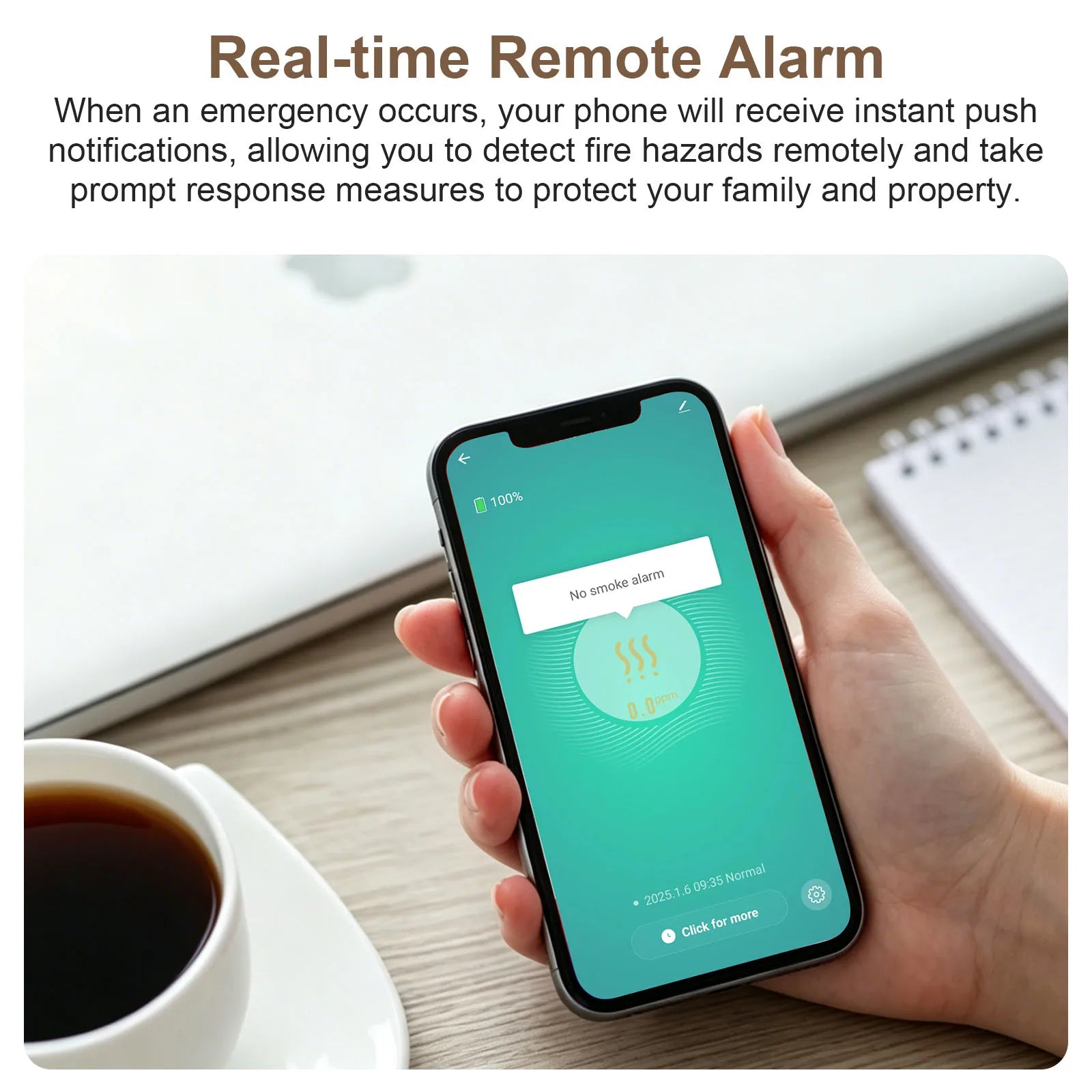 Inteligentny czujnik dymu zigbee wifi do bezpieczeństwa domu tuya smart life