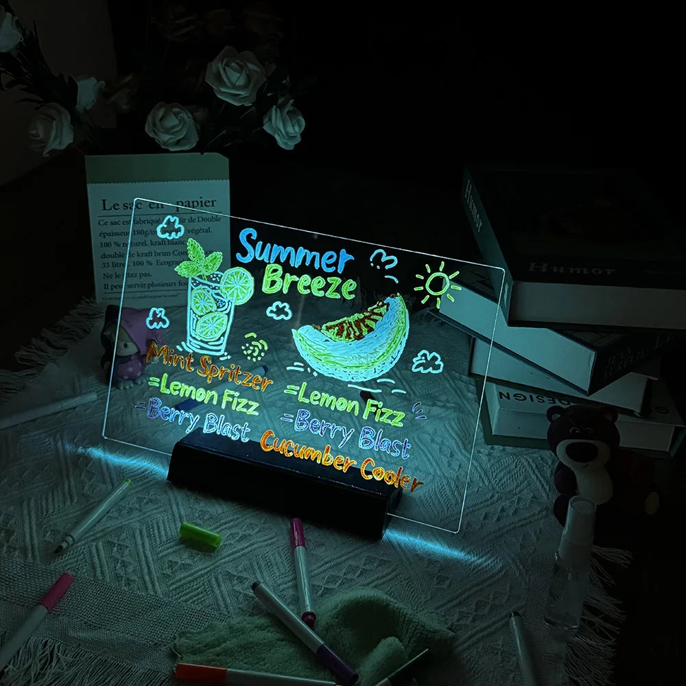 Tablica led do notatek i lampka nocna | plansza do rysowania rgb dla dzieci