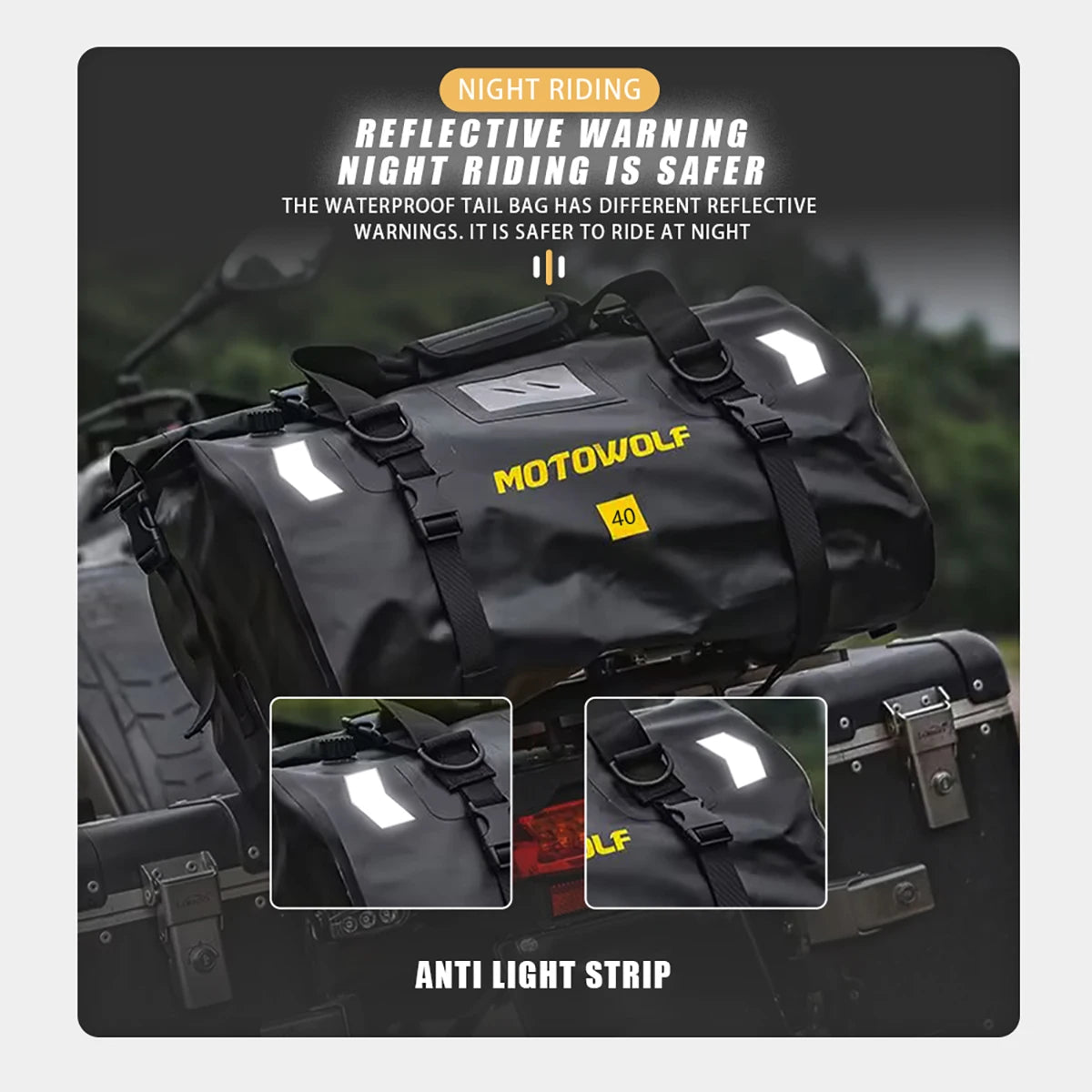 Wodoodporna torba motocyklowa na bagaż | suchy plecak rolowany | 20l, 40l, 66l