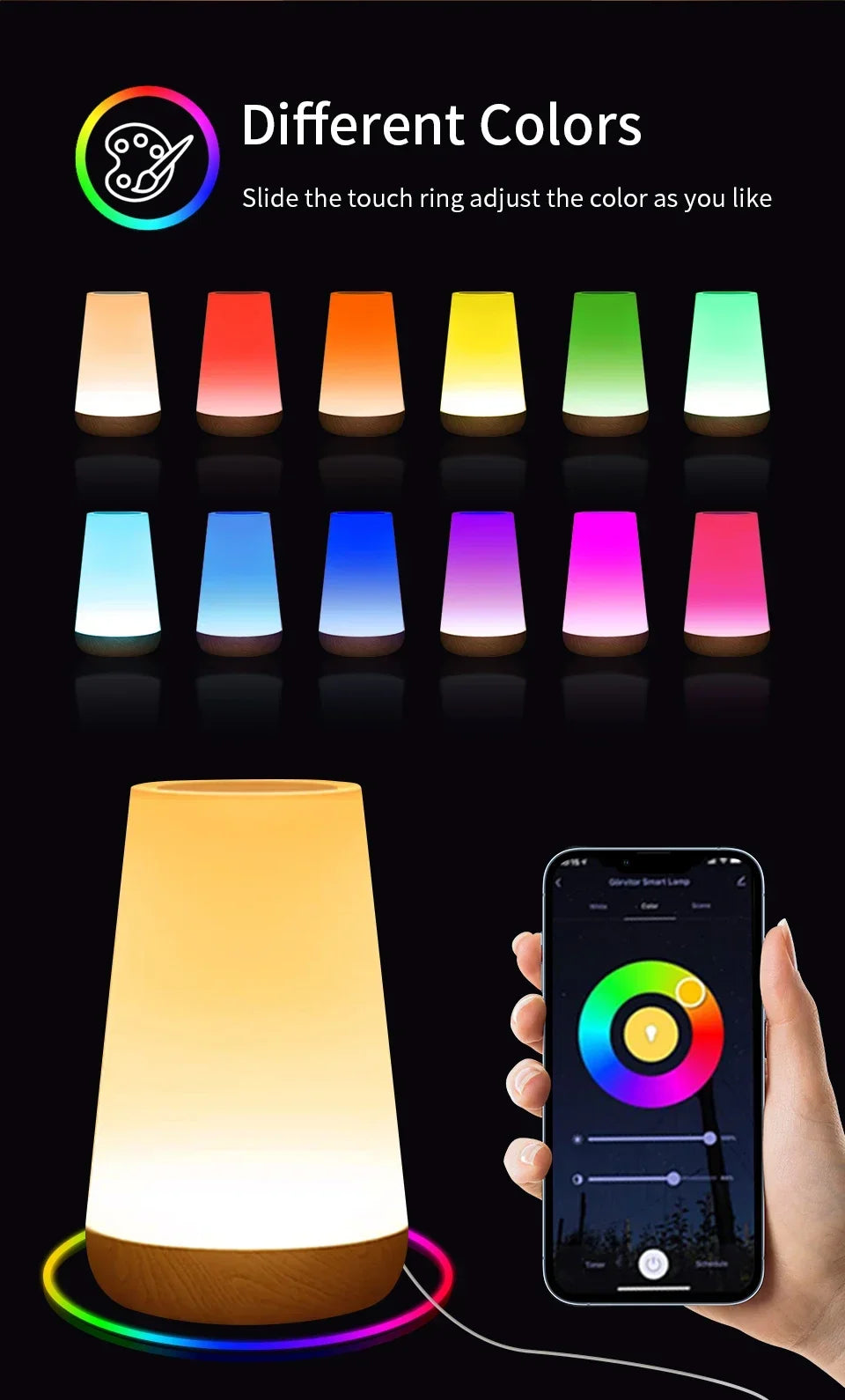 Inteligentna lampka nocna tuya wifi led - ściemniana lampa dotykowa z usb, alexa i google home