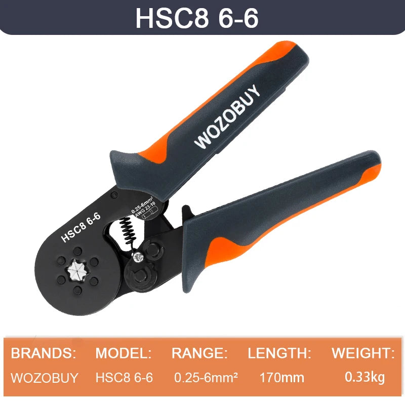 WOZOBUY Ferrule Crimping Tool Kit - Self-Adjustable Ratchet Wire Crimper