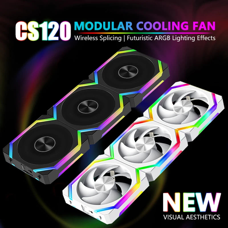 Jumpeak cs120 argb 360mm modułowy zestaw cichych wentylatorów pwm do chłodzenia komputera