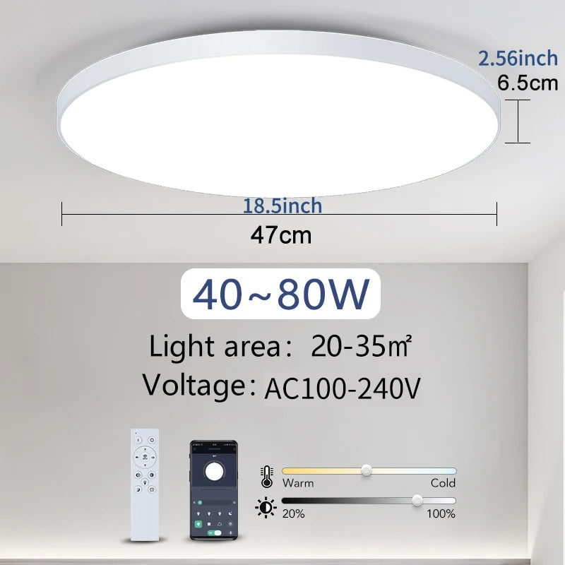 MARPOU Large LED Ceiling Lamp - Modern Bright Illumination for Bedroom