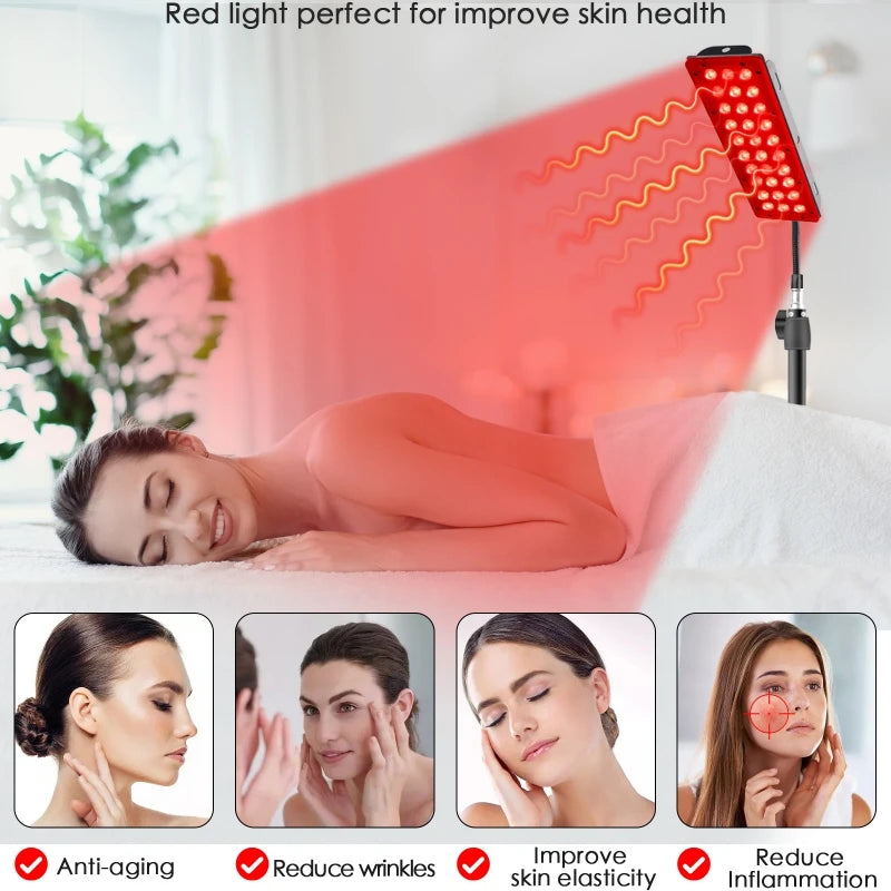 Lampa led do terapii światłem czerwonym i podczerwonym na całe ciało i twarz