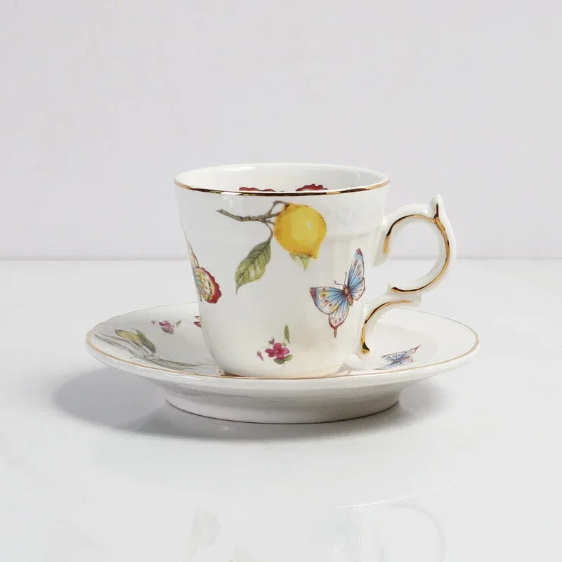 Elegant Lemon Ceramic Dining Set & Coffee Cups - Premium Dinnerware