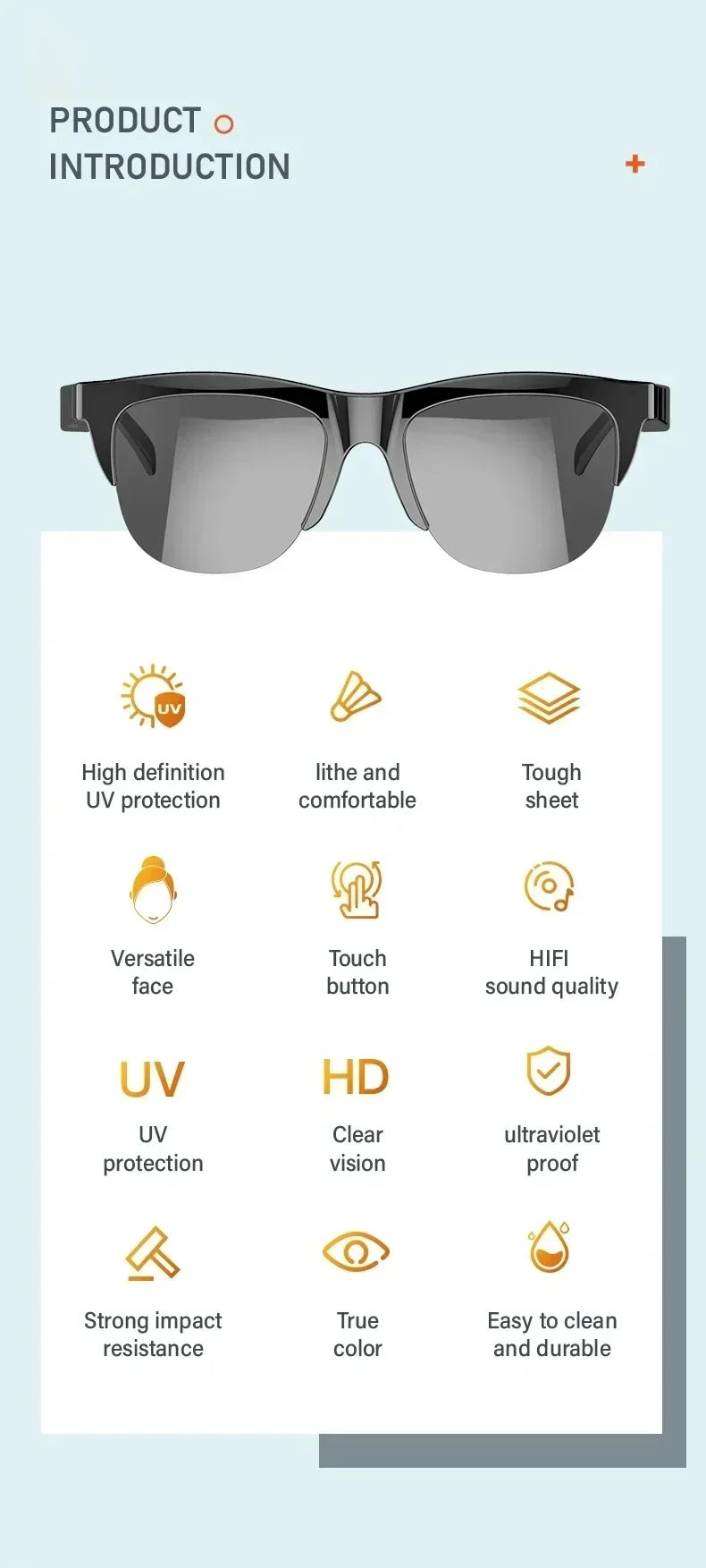 Inteligentne okulary przeciwsłoneczne dixsg z dźwiękiem bluetooth i ochroną przed niebieskim światłem