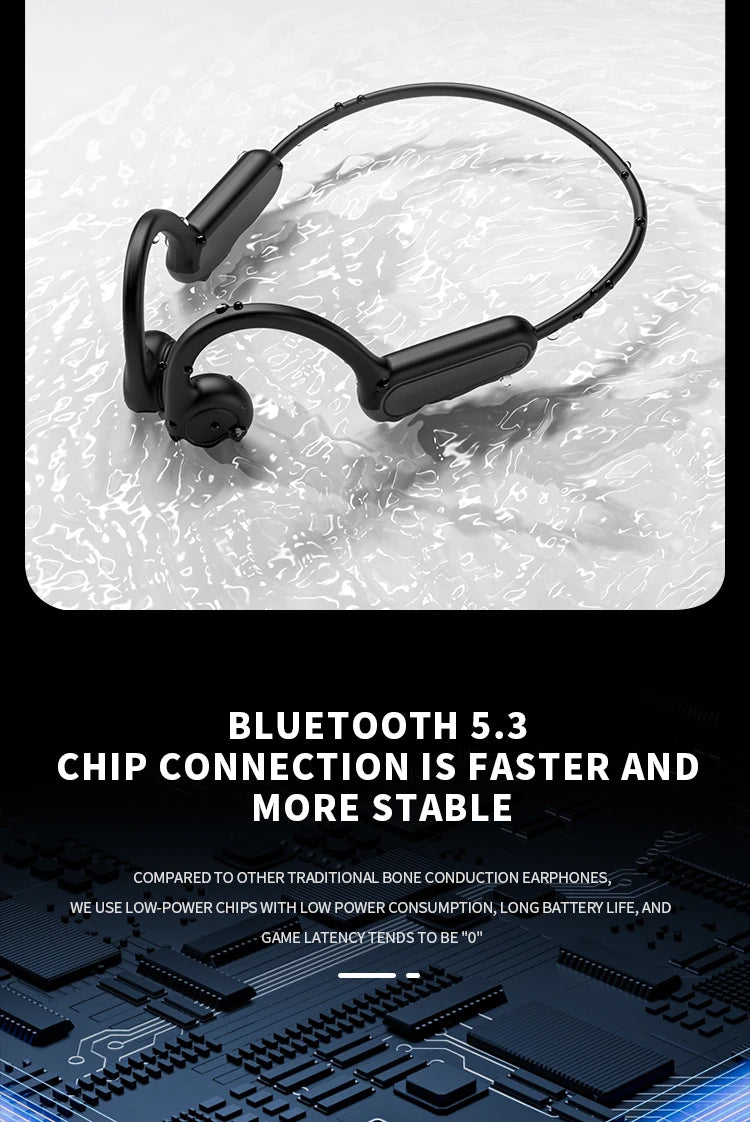 Słuchawki z przewodnictwem kostnym b8 | sportowe bezprzewodowe bluetooth 5.3 ipx5