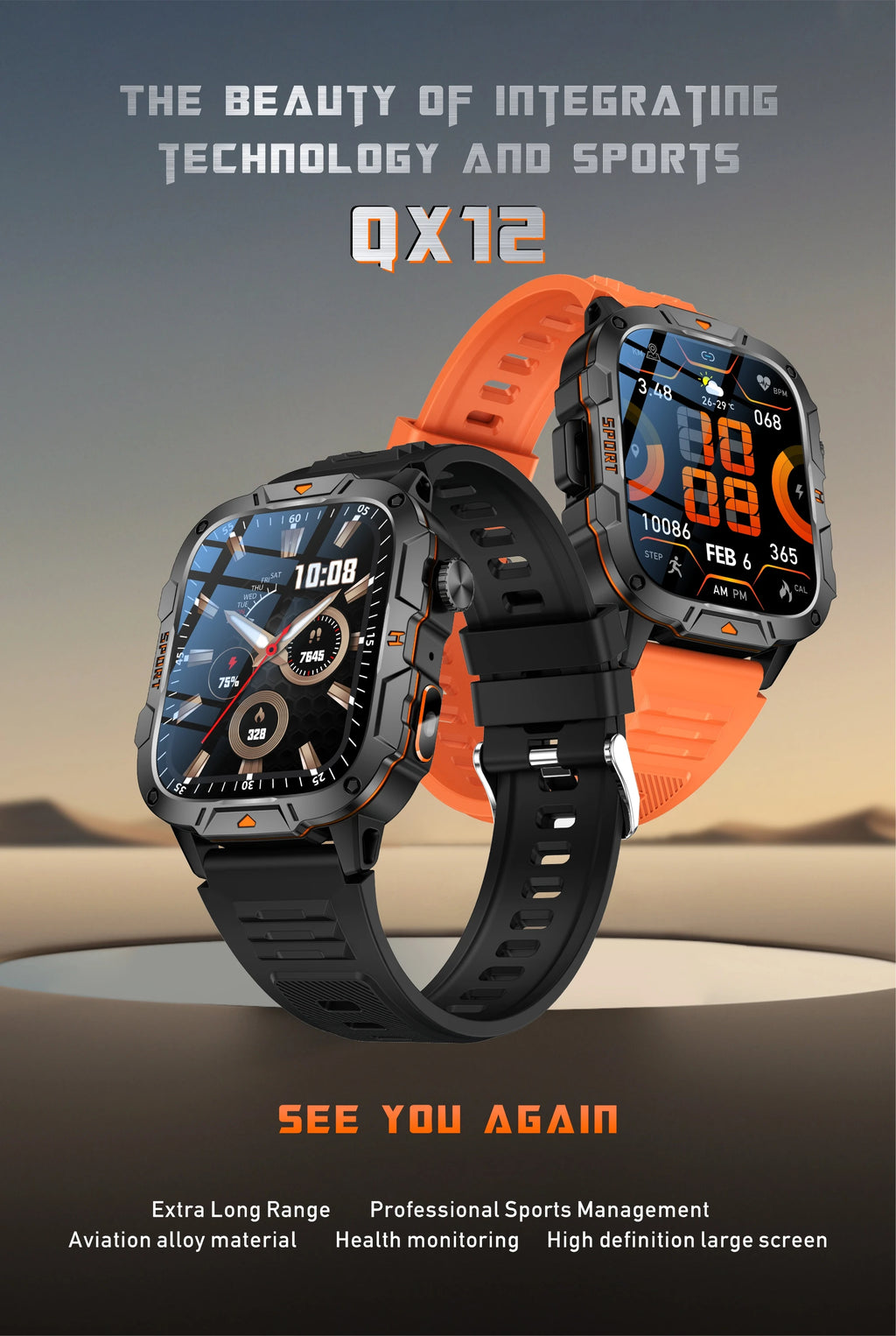Wojskowy smartwatch dla mężczyzn | wyświetlacz amoled | taktyczny zegarek 5atm