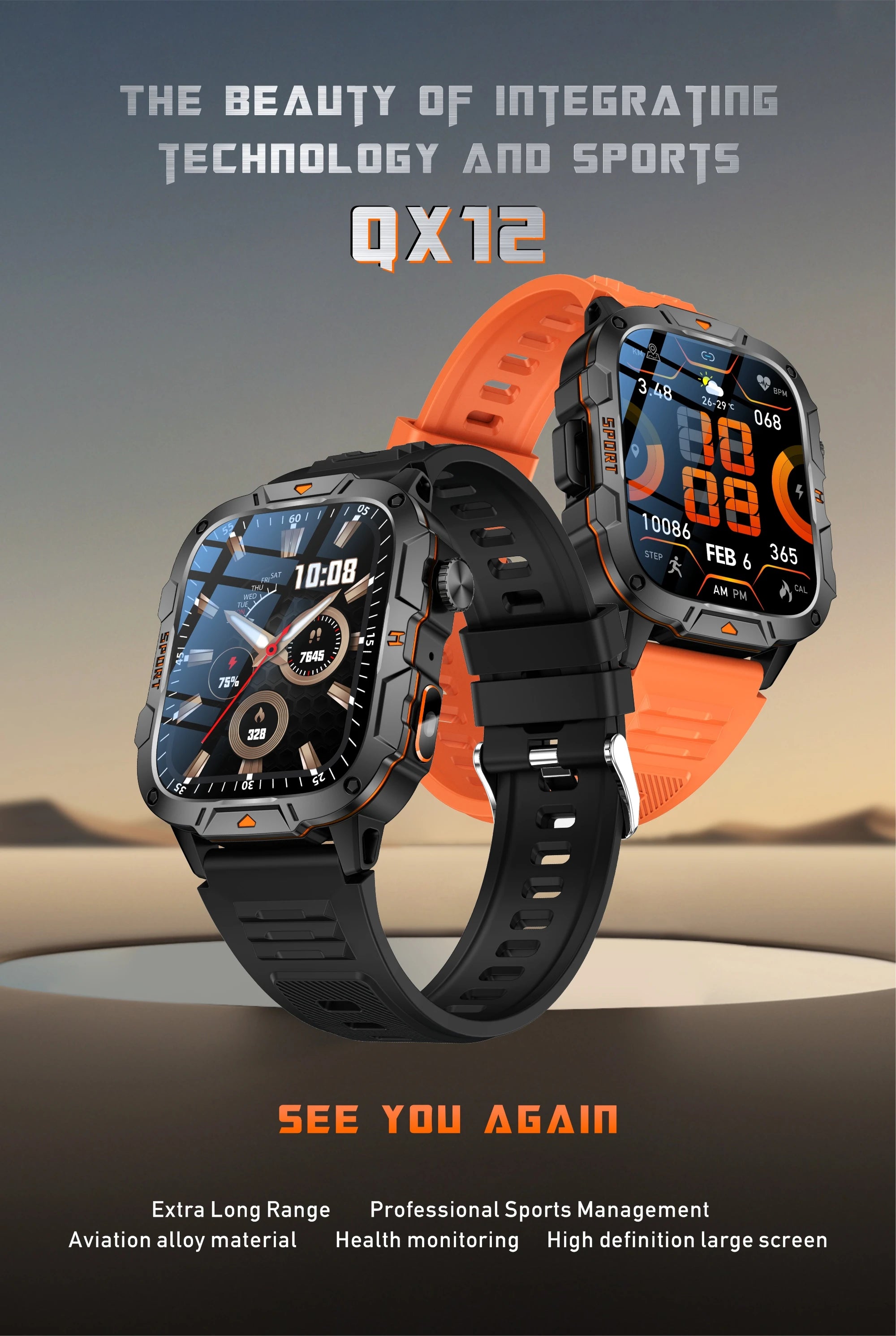 Wojskowy smartwatch dla mężczyzn | wyświetlacz amoled | taktyczny zegarek 5atm