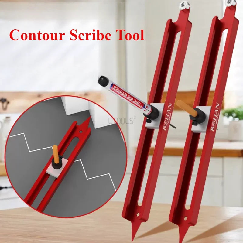 Vabena Contour Gauge Scribe Tool - Profile Duplicator & Woodworking Ruler