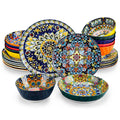 vancasso Bohemian Stoneware Dinnerware Set for 6 - Rustic Tableware