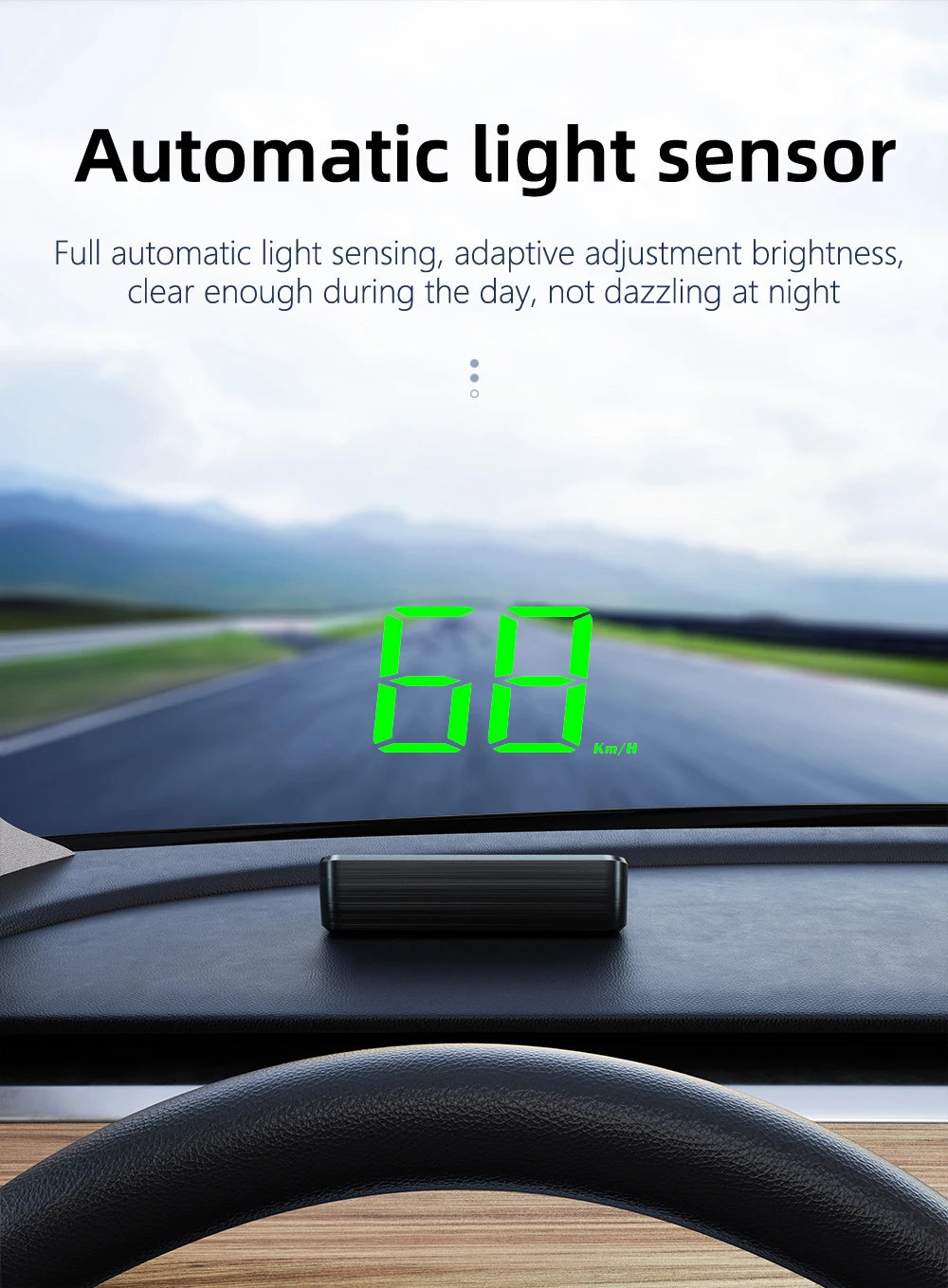 M2 HD Car HUD Windshield Projector | GPS Speedometer Display