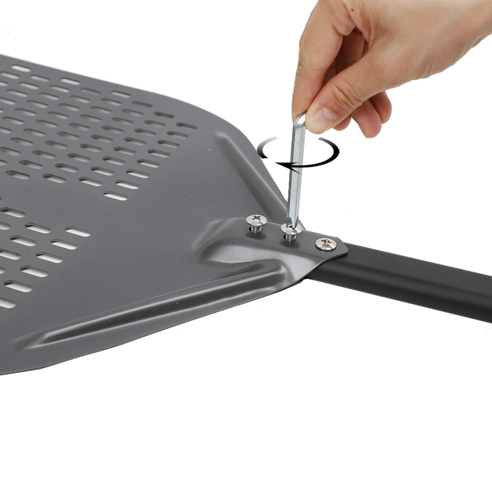 6-14 Inch Hard Anodized Aluminum Pizza Peel – Durable Oven Spatula & Bread Paddle