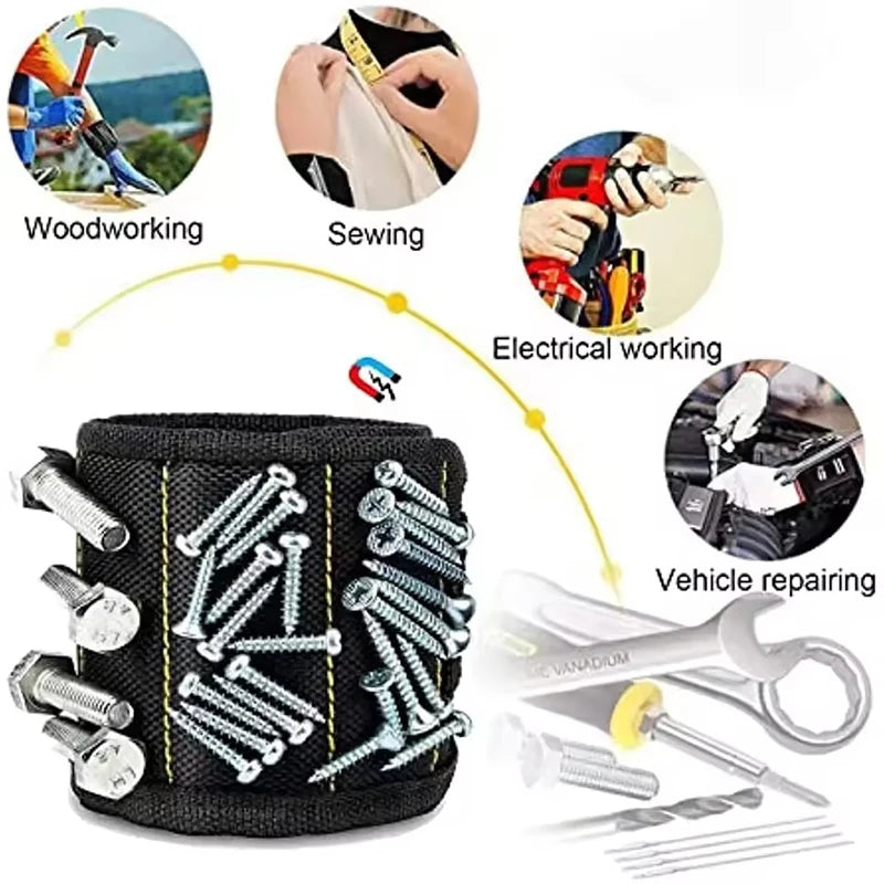 Magnetic Wristband Tool Holder - DIY Screws Nails Bits