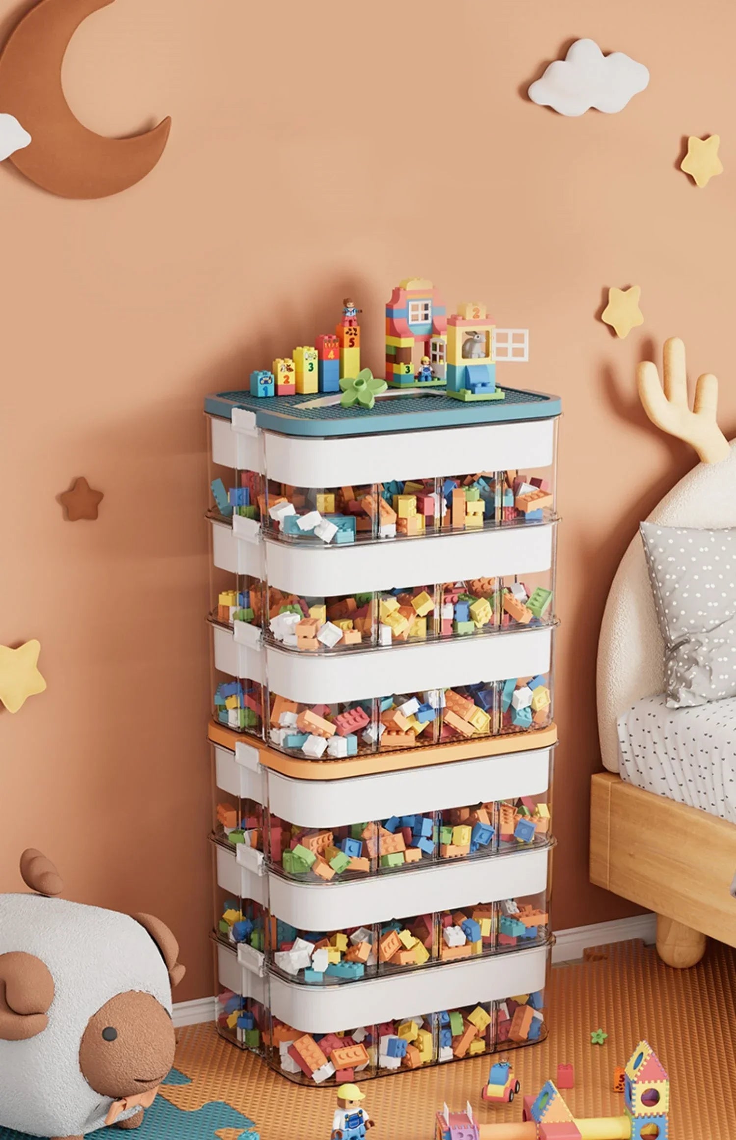 Pojemnik na klocki lego | organizer zabawek dla dzieci | sortowanie części