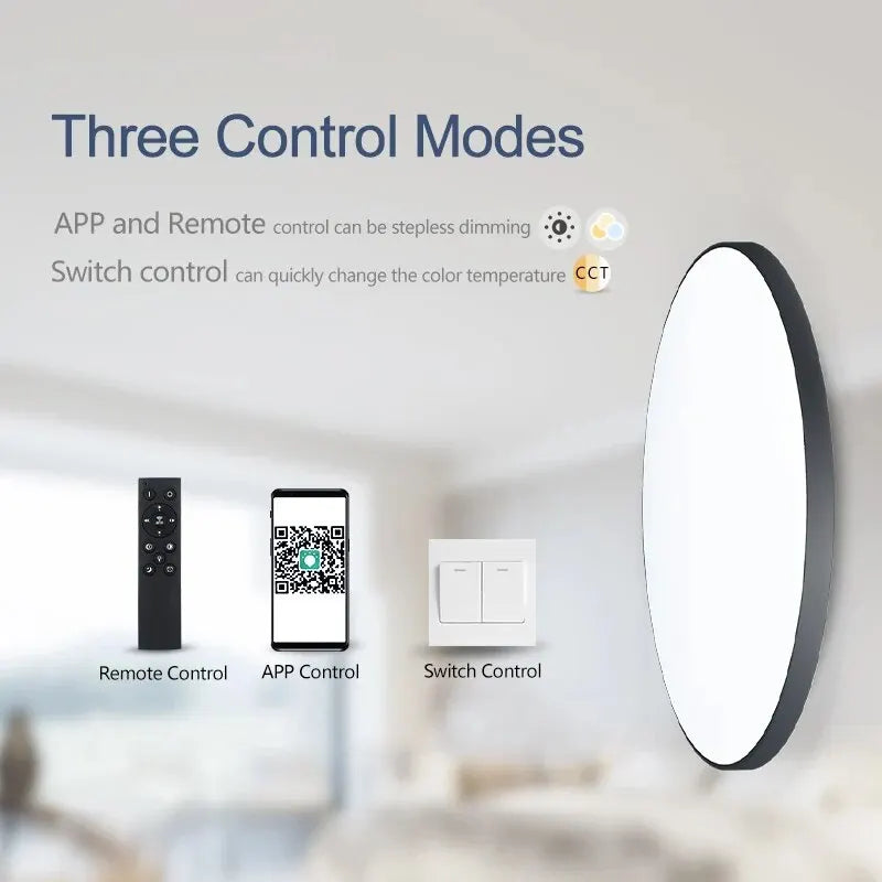 Modern Smart Dimmable LED Ceiling Light with App & Remote Control