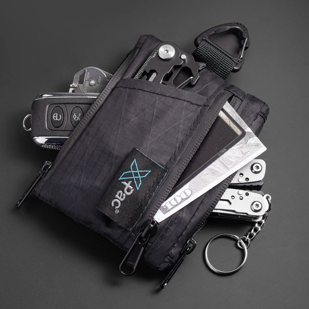 Etui organizer x-pac edc z pięcioma kieszeniami, portfel na karty i monety z zamkiem ykk