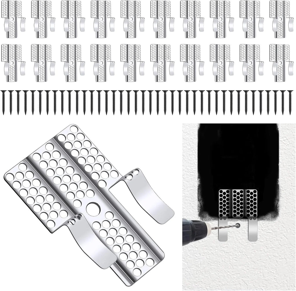 Heavy-Duty Drywall Repair Clips with Screws - Easy Wall Patch & Durable Fastener Solution (10/20pcs)