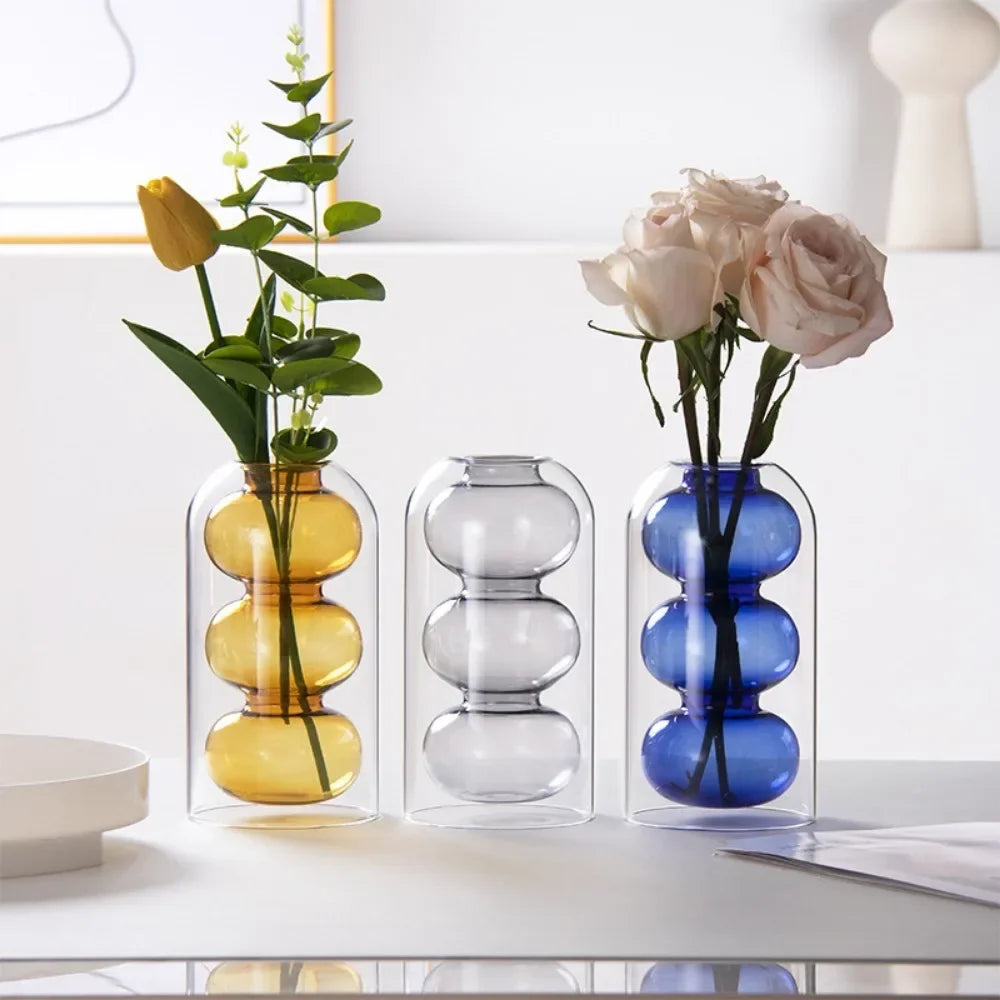 Elegancki szklany wazona i terrarium hydroponiczne - dekoracja dla kwiatów i sukulentów