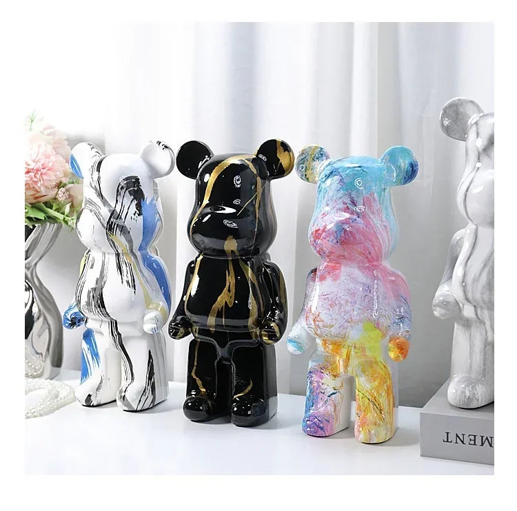 Vabena Luxury Aesthetic Nordic Resin Bear Sculpture - Home Decor