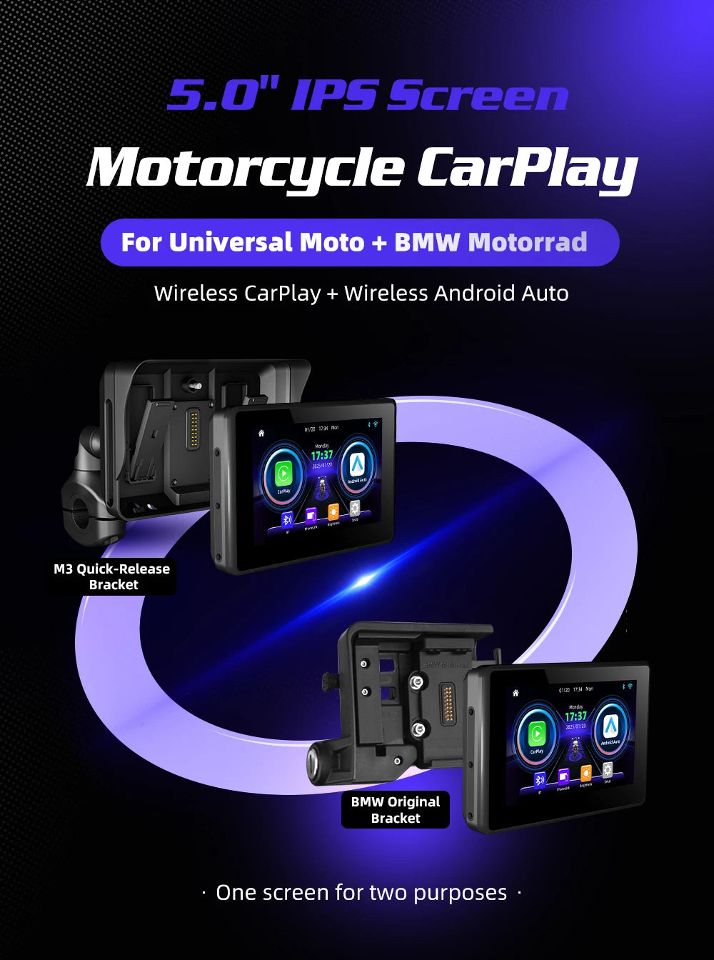 Ekiy bezprzewodowa nawigacja carplay android auto dla motocykli bmw gs & xr