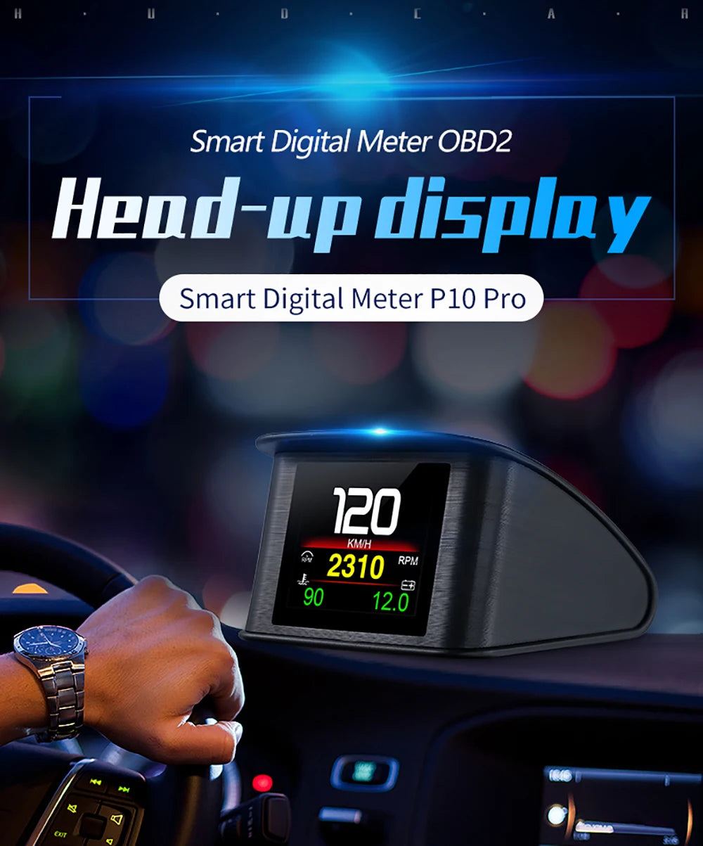 P10 pro wyświetlacz hud obd2 - inteligentny licznik cyfrowy prędkościomierz