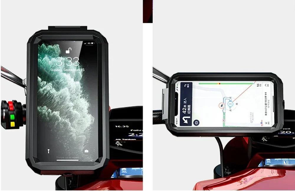Uchwyt na telefon z ładowarką bezprzewodową do motocykla - szybkie ładowanie qc 3.0