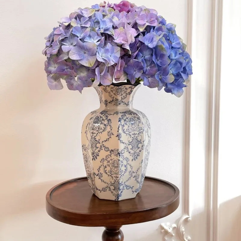 Hand-Painted Blue White Porcelain Vase - Elegant Home Decor