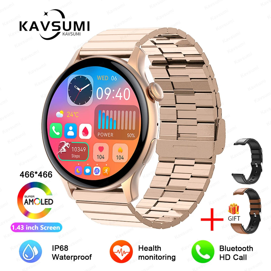 Women's Elegant AMOLED Smartwatch with GPS & Bluetooth Calling