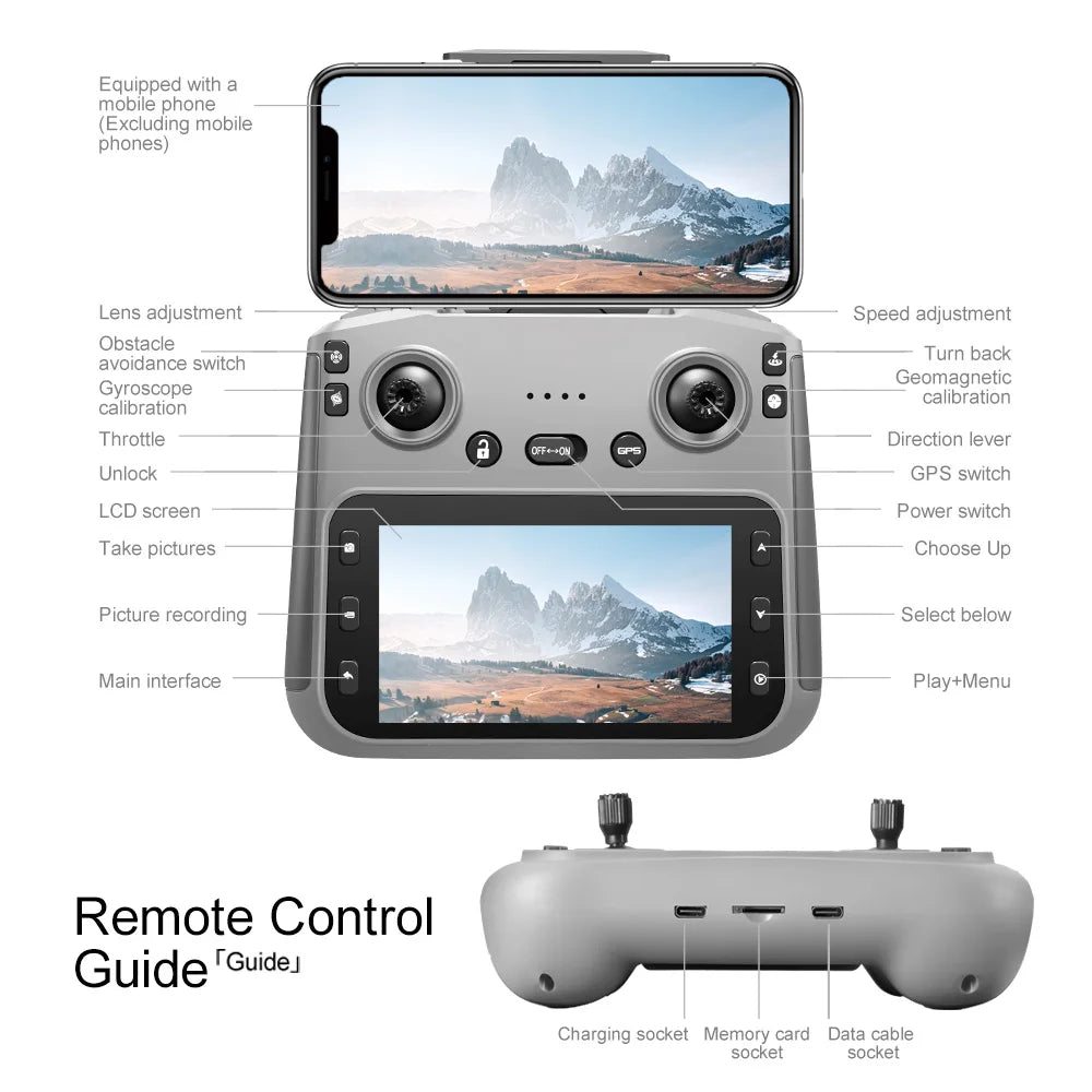 Lenovo V198Max GPS Drone | 4K/8K Dual Camera 5G FPV RC