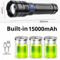 Latarka taktyczna vabena 10000lm, 15000mah — ładowalny reflektor 4km