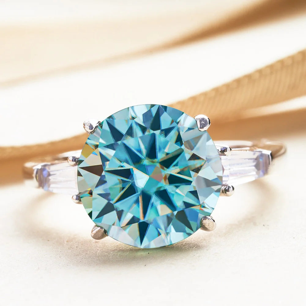 GRA Certified 5CT Moissanite Ring VVS1 Sterling Silver - Timeless Elegance