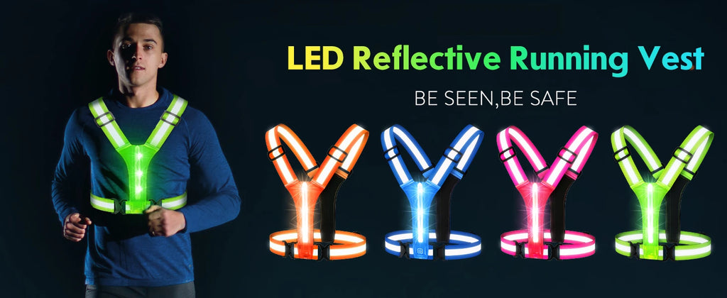 Kamizelka led do biegania | ładowana usb i odblaskowa wysoka widoczność