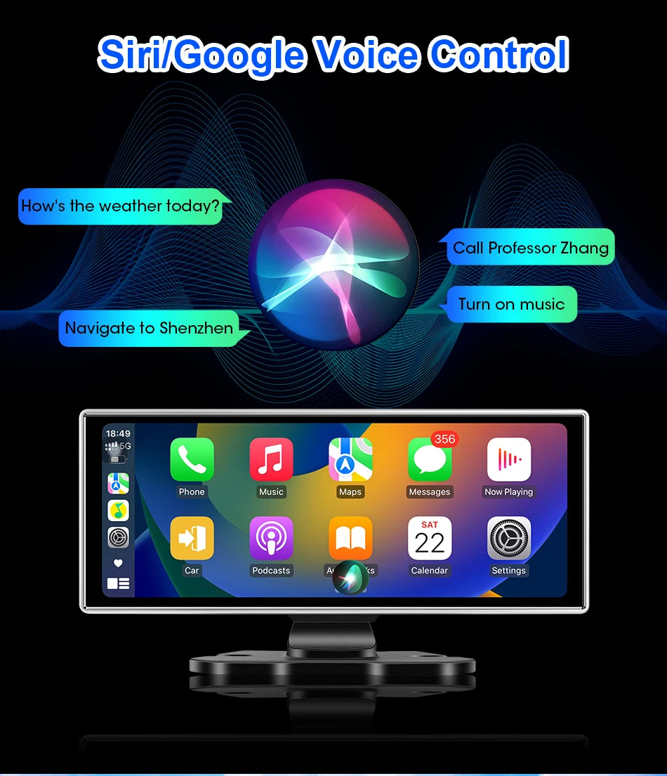 Kamera samochodowa 4k 10/11.26" z bezprzewodowym carplay i android auto | gps | podwójny obiektyw