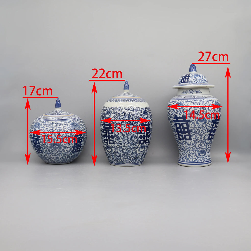 Elegant Blue & White Ceramic Jar & Vase - Home Decor