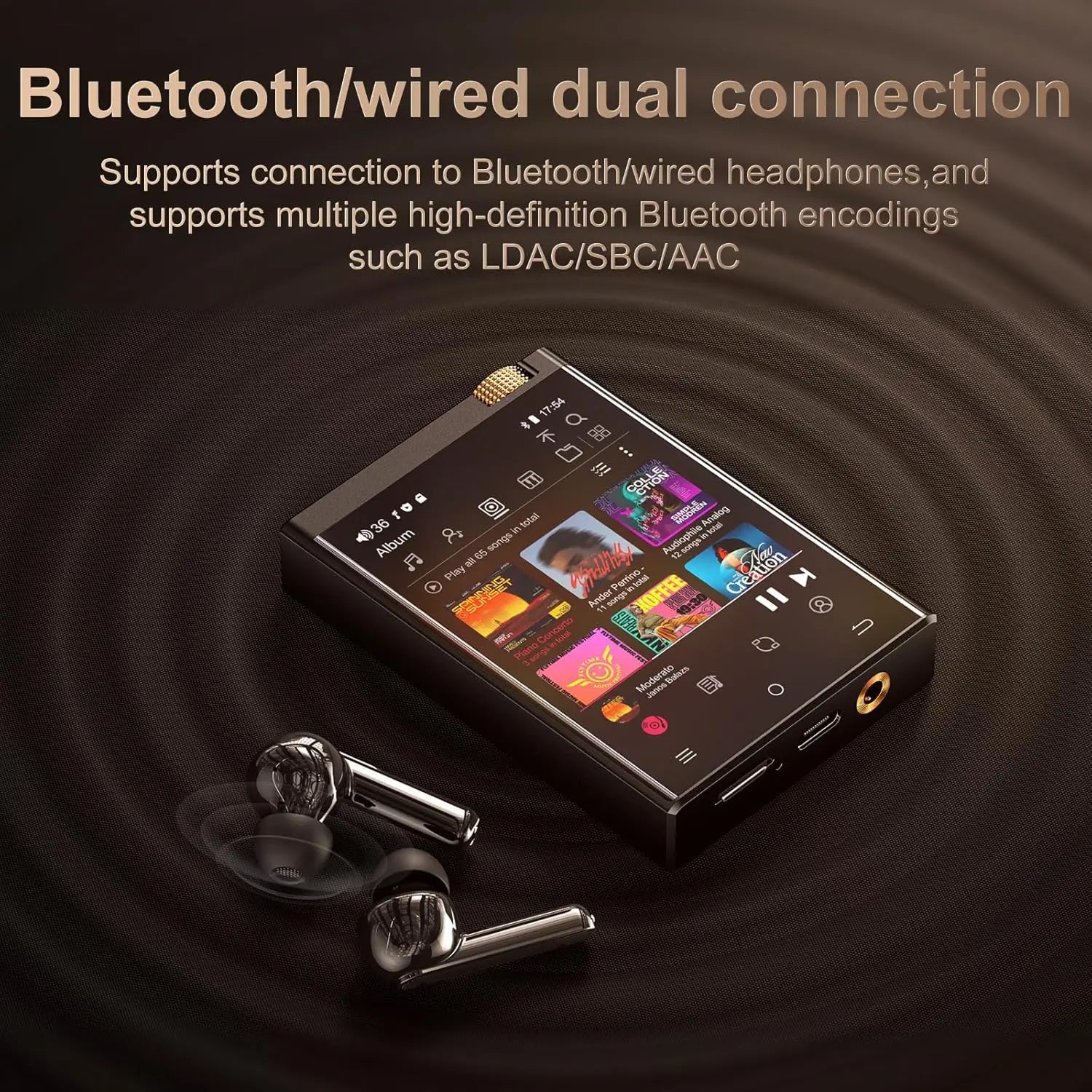 Odtwarzacz hi-fi mp3 vabena — bezstratny dźwięk dsd oilsky, bluetooth, wifi, do 1tb