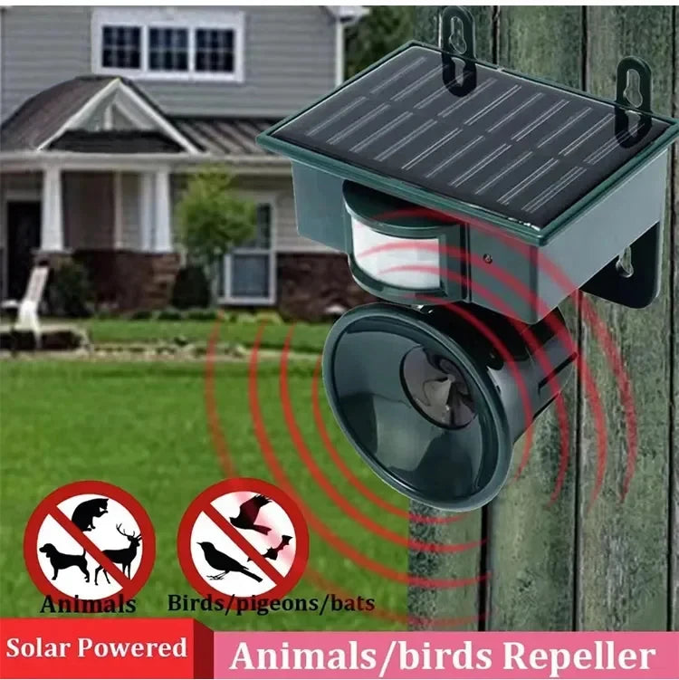 Solar Ultrasonic Animal Repellent | Pest Control for Garden & Yard