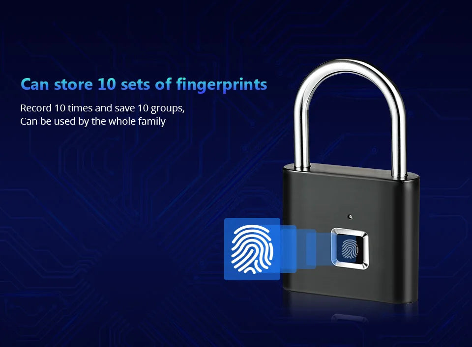KERUI Fingerprint Smart Padlock | Keyless USB Anti-Theft Lock