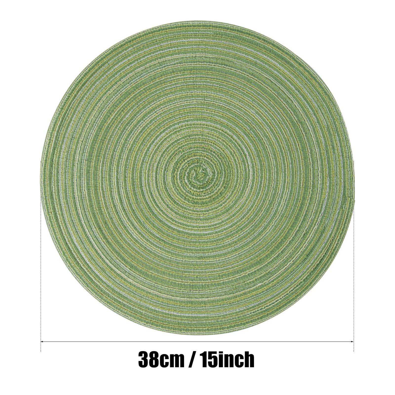 Set of 12 Round Braided Placemats & Coasters | Washable, Heat Resistant & Non-Slip