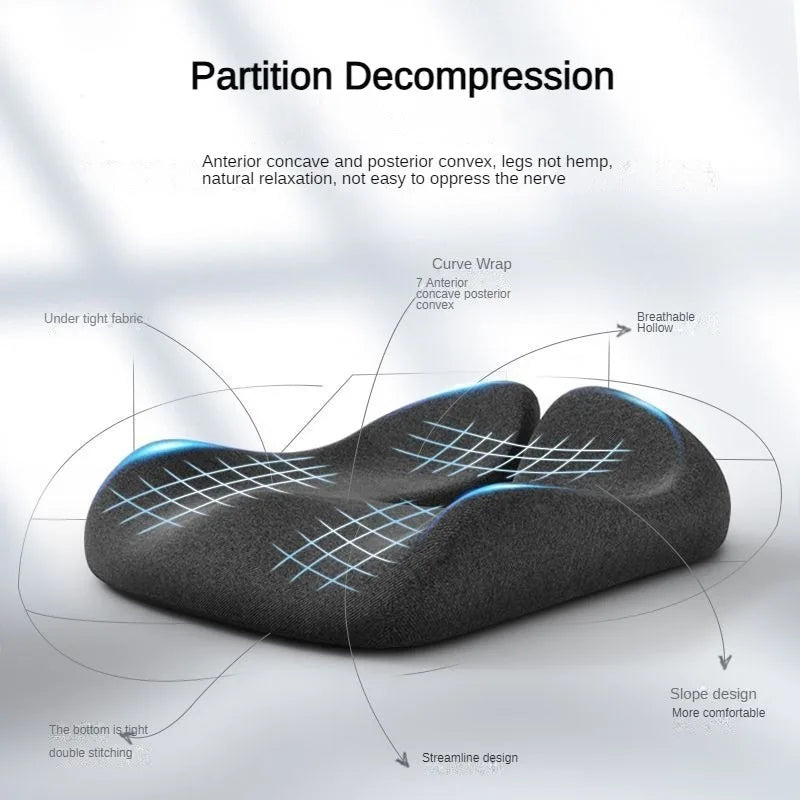 New Tailbone Sciatica Back Pain Relief Memory Foam Cushion