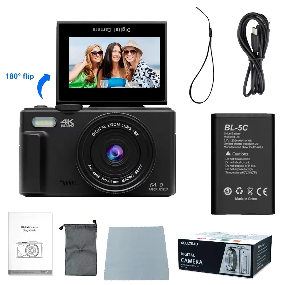 Kamera cyfrowa ourlife ac600 4k 64mp do vlogowania