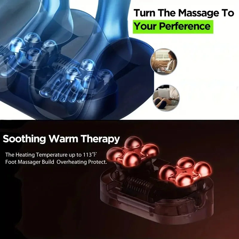 Extra Large Electric Foot & Calf Massager with Heat, Shiatsu & Kneading | Deep Muscle Relief